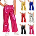 thumbnail image 1 of WAVSUF Girls Flare Pants Soft Comfort Lightweight Elastic Waist Fall Casual Party Trendy Pants Pink 7-8, 1 of 5