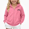 thumbnail image 1 of WAVSUF Girls Fleece Zipper Jacket, Windproof Long Sleeve with Pocket Winter Casual Hooded Jacket 10-12, 1 of 8