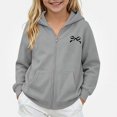 thumbnail image 1 of WAVSUF Girls Fleece Zipper Jacket, Long Sleeve with Pocket Windproof Winter Casual Hooded Jacket 14-16, 1 of 8