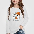 thumbnail image 1 of WAVSUF Girls Halloween Sweatshirts, Loose Fit Crew Neck Long Sleeve Winter Festive Casual Pullover White 3, 1 of 6
