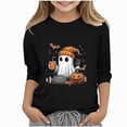 thumbnail image 1 of WAVSUF Girls Halloween Top, 3/4 Sleeve Soft Comfort Round Neck Fall Cute Festive Pullover Black 9, 1 of 6