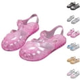 thumbnail image 1 of WAVSUF Girls Jelly Sandals Closed Toe Heart Accent Wide Width Casual Summer Soft Shoes White Size 6 Years, 1 of 3