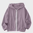 thumbnail image 1 of WAVSUF Girls Lightweight Jacket, Zip Up Lightweight Elastic Cuff Fall Casual Hooded Jacket 10-12, 1 of 9