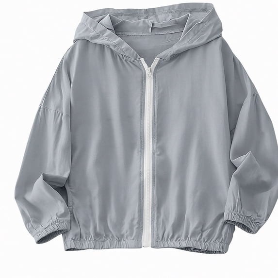 WAVSUF Girls Lightweight Jacket, Lightweight Elastic Cuff Zip Up Fall Casual Hooded Jacket 6