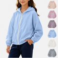thumbnail image 1 of WAVSUF Girls Lightweight Jacket, Zip Up Elastic Cuff Lightweight Fall Casual Hooded Jacket 10-12, 1 of 9