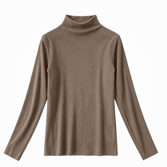 WAVSUF Girls Mock Turtleneck Undershirt, Long Sleeve Knitted Soft Soft Comfort Winter Warm Casual Daily Top 7-8