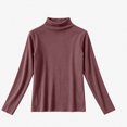 thumbnail image 1 of WAVSUF Girls Mock Turtleneck Undershirt, Soft Comfort Knitted Soft Long Sleeve Winter Warm Casual Daily Top 3, 1 of 6