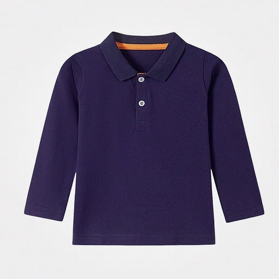 WAVSUF Girls Polo Shirt, Henley Neck Long Sleeve Solid Fall Warm School Top Purple 3