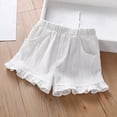 thumbnail image 1 of WAVSUF Girls Ruffled Hem Shorts, Elastic Waist with Pockets Soft Touch Breathable Sports Active Shorts White Size 2, 1 of 5