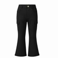 thumbnail image 1 of WAVSUF Girls School Flare Pants with Pockets Soft Comfort Elastic Waist Fall Casual Uniform Pants Black 9, 1 of 9