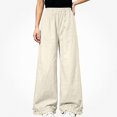 thumbnail image 1 of WAVSUF Girls Wide Leg Pants Elastic Waist Lightweight Ruffle Hem Daily Casual Pants Beige 15, 1 of 6