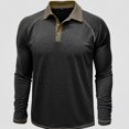 thumbnail image 1 of WAVSUF Henley Shirt for Men's Loose Fit Long Sleeve Soft Stretchy Fall Office Daily Top Gray XL, 1 of 6