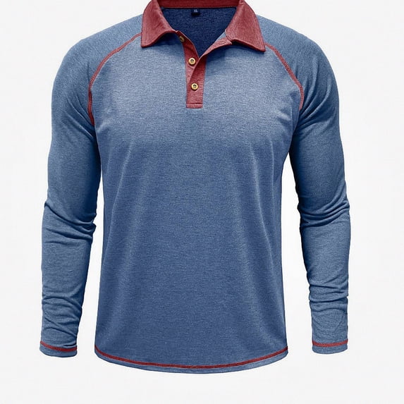 WAVSUF Henley Shirt for Men's Soft Stretchy Loose Fit Long Sleeve Fall Office Daily Top 2XL