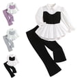 thumbnail image 1 of WAVSUF Kids Girls Fall Sets 2 Piece, Long Sleeve Collar Shirt and Flare Leg Pants Dressy Trendy Outfits Gray 5, 1 of 10