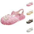 thumbnail image 1 of WAVSUF Kids Girls Flat Jelly Sandals Closed Toe Cartoon Accent Lightweight Casual Summer Walking Shoes Gold Size 7 Years, 1 of 5