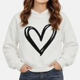 thumbnail image 1 of WAVSUF Kids Girls Hoodie, Graphic Detail Long Sleeve Hooded Fall Warm Trendy Sweatshirts White 7-8, 1 of 6