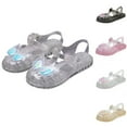 thumbnail image 1 of WAVSUF Kids Girls Jelly Sandals Round Toe Soft Sole Cute Butterfly Casual Summer Trendy Shoes Black Size 4.5 Years, 1 of 5