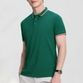 thumbnail image 1 of WAVSUF Lapel polo Shirt for Mens Soft Pique Polos Button T-Shirt Army Green Size 2XL, 1 of 5