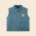 thumbnail image 1 of WAVSUF Little Girls Winter Sweater Jacket Plush Vest Cardigan Round Neck Thickening Waistcoat Blue Size 1 Years, 1 of 9