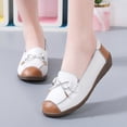 thumbnail image 1 of WAVSUF Loafers for Women, Faux leather Closed Toe Soft Sole Comfortable Walking Flats Shoes White 8.5, 1 of 9