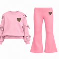 thumbnail image 1 of WAVSUF Long Sleeve Sets for Girls 2 Piece Crew Neck Sweatshirt and Flare Leg Pants Fall Daily Casual Clothes 13, 1 of 8