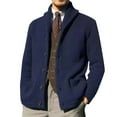 thumbnail image 1 of WAVSUF Men Cardigan Button Sweater Leisure Sweaters Knit Elasticity Lapel Long Sleeves Solid Color Navy Size XL, 1 of 1