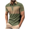 thumbnail image 1 of WAVSUF Men Lapel polo Shirt Soft Pique Polos for Mens Button T-Shirt Green Size L, 1 of 4