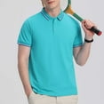 thumbnail image 1 of WAVSUF Men Lapel Polo Shirt Soft Pique Polos for Mens Button T-Shirt Sky Blue Size XL, 1 of 5