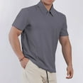 thumbnail image 1 of WAVSUF Men Lapel polo Shirt Soft Pique Polos for Mens T-Shirt Dark Gray Size M, 1 of 5