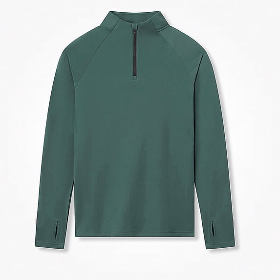 WAVSUF Men's Active Tee Long Sleeve Stand Collar Zip Front Fall Outdoor Sports Top M