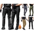 thumbnail image 1 of WAVSUF Men's Fleece Cargo Pants Quick Dry Elastic Waist Multi Pockets Warm Outdoor Hiking Trousers Black L, 1 of 9