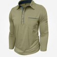 thumbnail image 1 of WAVSUF Men's Knitted Cotton Tee Loose Fit Turn Down Collar Long Sleeve Fall Casual Daily Shirts M, 1 of 7