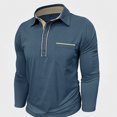 thumbnail image 1 of WAVSUF Men's Knitted Cotton Tee Turn Down Collar Loose Fit Long Sleeve Fall Casual Daily Shirts 3XL, 1 of 6