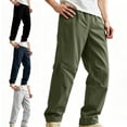 thumbnail image 1 of WAVSUF Men's Softshell Pants Loose Fit with Pockets Elastic Waist Fall Running Outdoor Pants Green L, 1 of 7