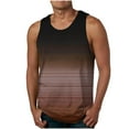 thumbnail image 1 of WAVSUF Men's Tank Tops, Sleeveless Undershirt Fitness Cotton Stripe Gradient Summer Gym Muscle Tees Brown S, 1 of 2