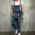 thumbnail image 1 of WAVSUF Multiple Pockets Cargo Pant for Mens Denim Overalls Pants Work Multiple Pockets Cargo Pant Blue Size L, 1 of 9