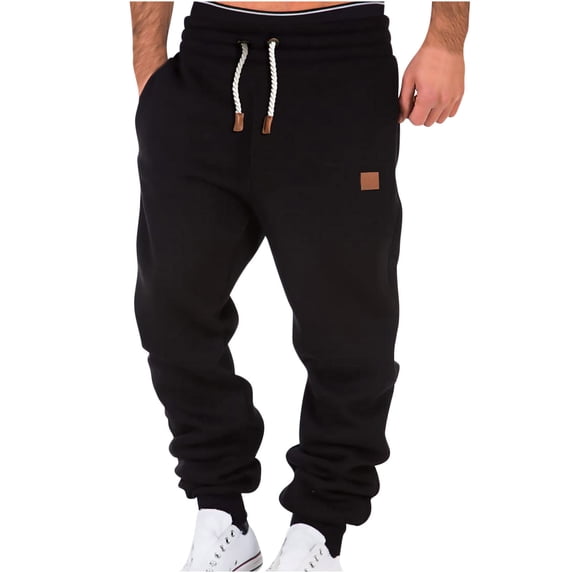 WAVSUF Multiple Pockets Cargo Pant for Mens Regular Fit Long Pants Motion Casual Drawstring Elasticity Pants Black Size S
