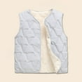 thumbnail image 1 of WAVSUF Plush Down Vest for Children's Girls Winter Jacket Vest Round Neck Thickening Cotton Solid Color Waistcoat Gray Size 3 Years, 1 of 5