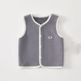 thumbnail image 1 of WAVSUF Plush Sweater Vest Kids Girls Winter Jacket Vest Cardigan Round Neck Waistcoat Gray Size 3 Months, 1 of 3