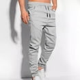 thumbnail image 1 of WAVSUF Regular Fit Cargo Pants for Men's Multiple Pockets Long Pants Fashionable Casual Drawstring Elasticity Pants Gray Size 2XL, 1 of 9