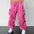 thumbnail image 1 of WAVSUF Regular Fit Cargo Pants for Men's Multiple Pockets Long Pants New Motion Casual Drawstring Elasticity Pants Hot Pink Size 5XL, 1 of 6