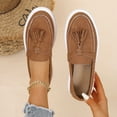 thumbnail image 1 of WAVSUF Slip-On Loafers Flats For Women, Round Toe Retro Tassels Casual Four-Season Comfortable Wide Width Shoes Brown 5.5, 1 of 7