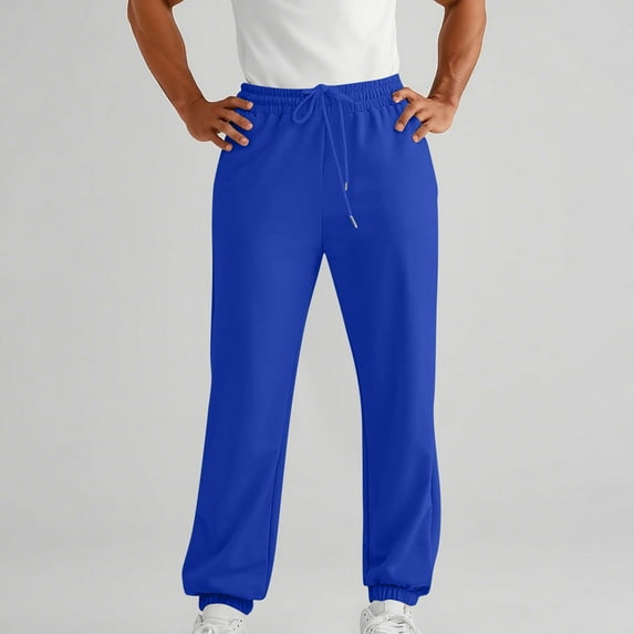 Wavsuf Mens Sweatpants Lightweight Jogger for Men Casual Tight Jogger Pants Blue Size L