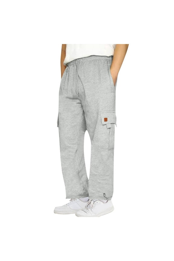 Mens Sweatpants Lightweight Jogger for Men Motion Tight Loose Long Pants Gray Size 2XL