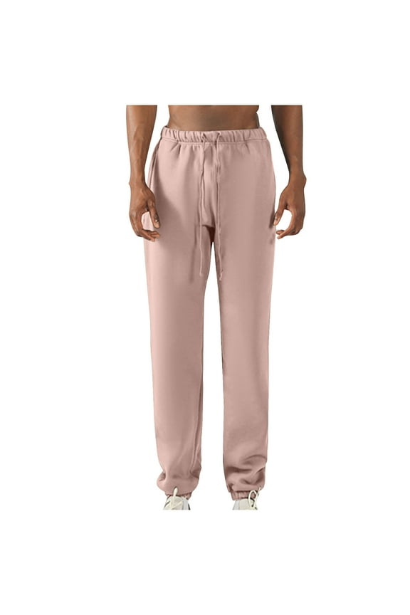 Mens Sweatpants Lightweight Jogger for Men Tight Jogger Pants Pink Size M