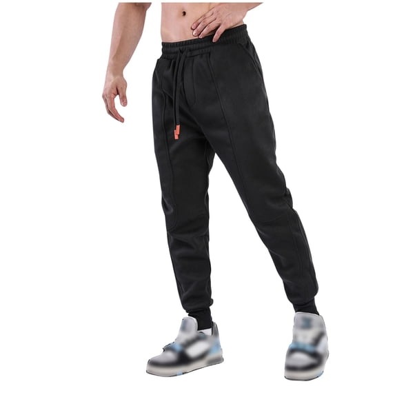 Wavsuf Mens Sweatpants Lightweight Jogger for Men Fashionable Motion Long Pants Black Size L