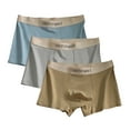 thumbnail image 1 of WAVSUF Summer 3PC Boxer Briefs Mens Solid Color Comfort Underpants Comfortable Ventilation Cotton Briefs Light Blue Size 4XL, 1 of 3