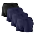 thumbnail image 1 of WAVSUF Summer 4PC Boxer Briefs Mens Solid Color Comfort Underpants Elasticity Comfortable Motion Ventilation Loose Briefs Dark Blue Size 3XL, 1 of 2