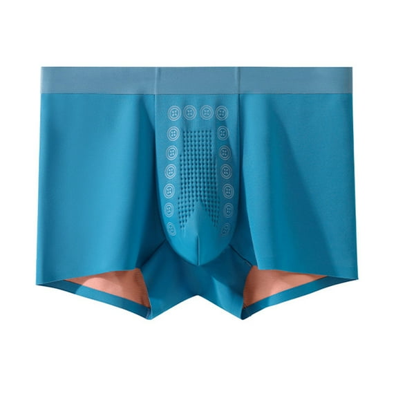 WAVSUF Summer Boxer Briefs Mens Solid Color Comfort Underpants Comfortable Ventilation Briefs Dark Blue Size 3XL