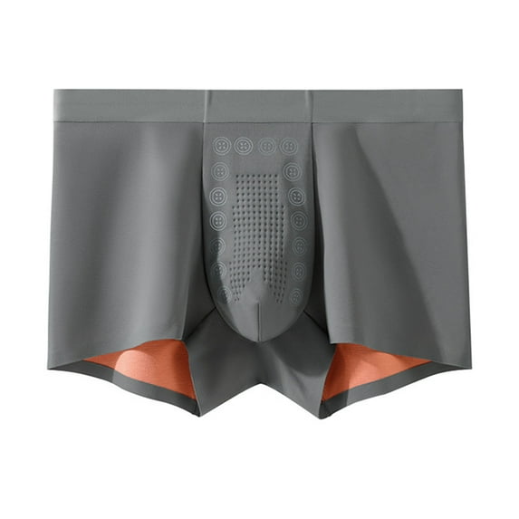 WAVSUF Summer Boxer Briefs Mens Solid Color Comfort Underpants Comfortable Ventilation Briefs Dark Gray Size 4XL